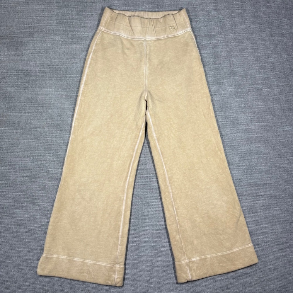 Veronica Beard Hartley Wide Leg Sweatpants Tan Pima Cotton XS Luxury Chic Earthy